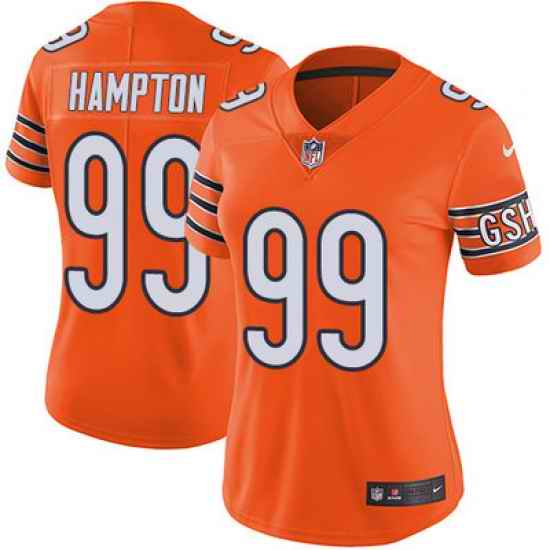 Nike Bears #99 Dan Hampton Orange Womens Stitched NFL Limited Rush Jersey